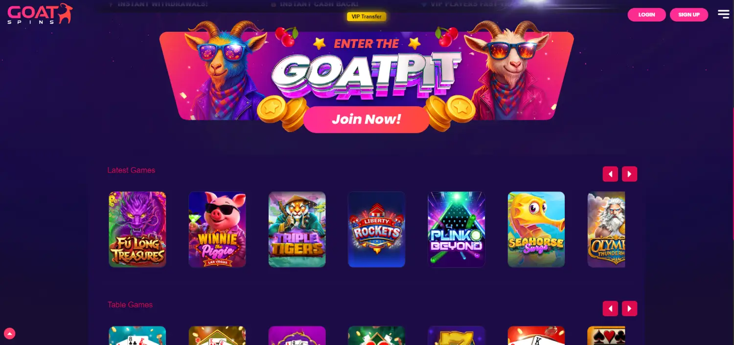 goatspins main page